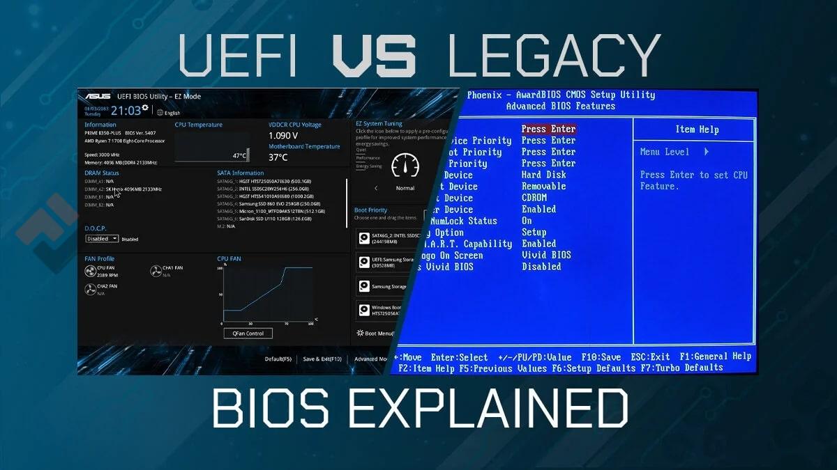 So sánh giao diện BIOS và UEFI